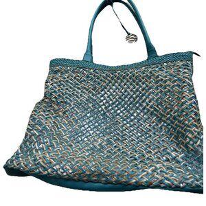 Vintage Style & Co. Sling Woven Blue Large Shoulder Bag Tote Women’s Purse